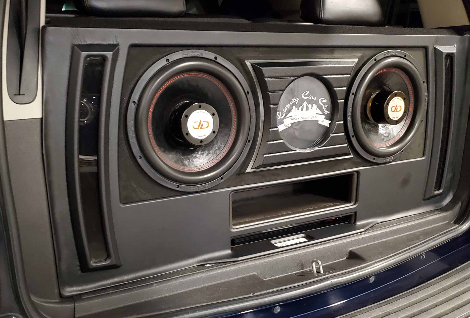 New speaker system in trunk of car